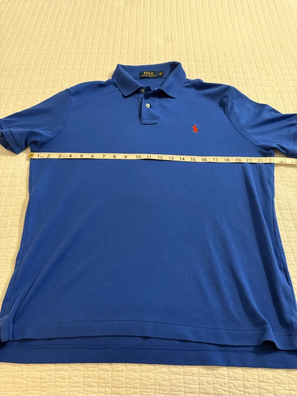 Ralph Lauren Men's Polo Shirt in Bright Blue with Red Pony
